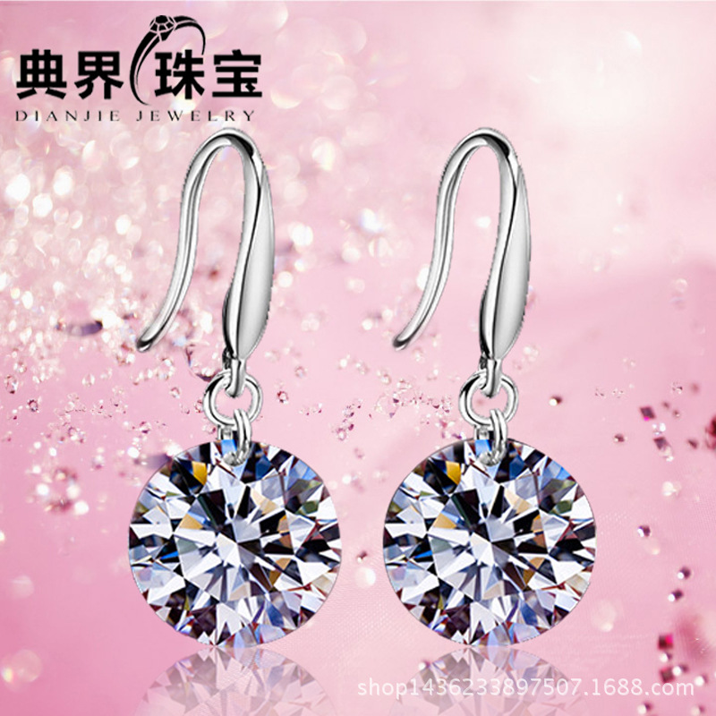925純銀耳釘  韓國飾品 鋯石女款簡約 耳環銀飾廠傢 批發爆款首飾工廠,批發,進口,代購