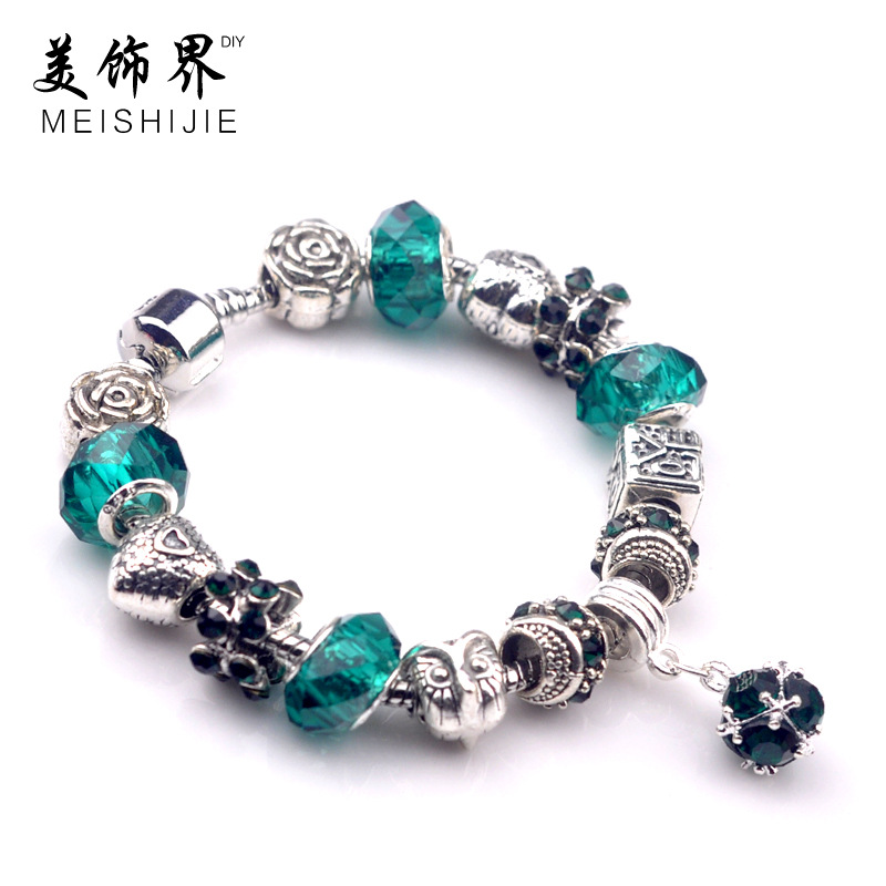 歐美飾品批發 大孔水晶珠 合金鑲鉆珠 DIY串珠手鏈 浦多拉925工廠,批發,進口,代購