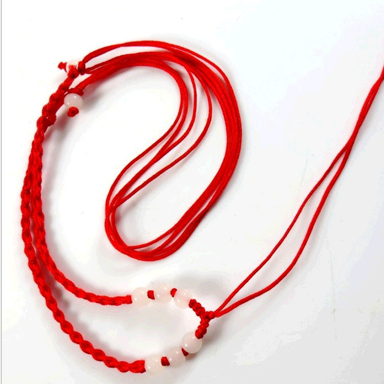 8珠單珠紅繩項鏈 男女通用情侶項鏈繩  中國風  民族風批發・進口・工廠・代買・代購