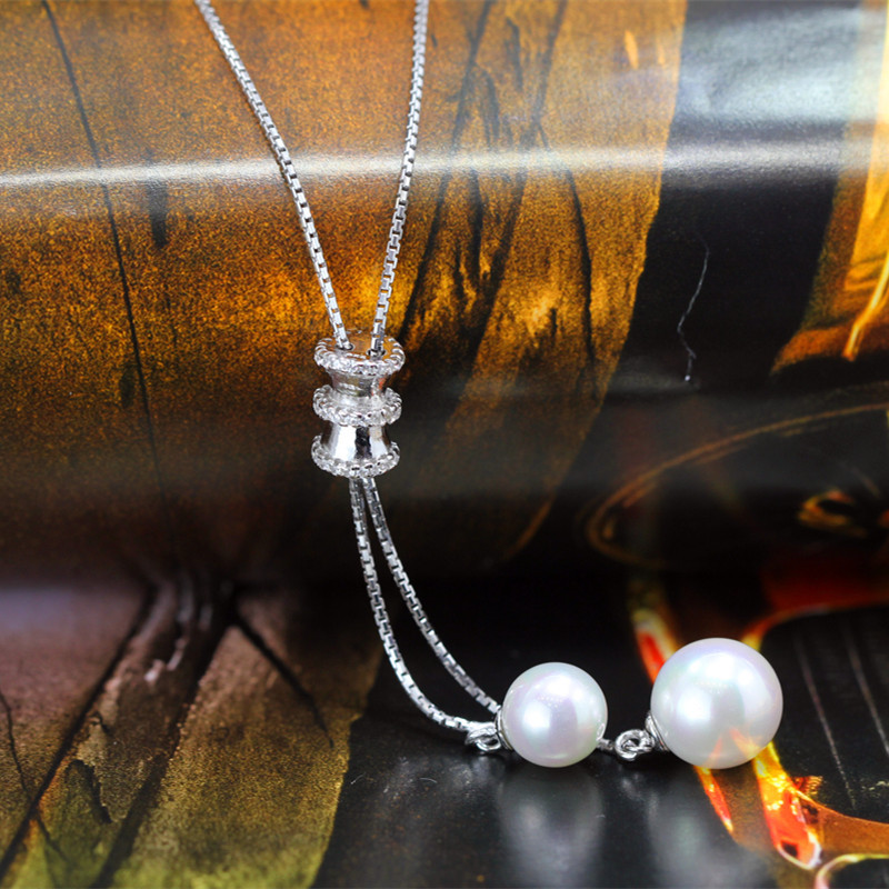 人品銀品 S925純銀飾品批發復古手工鑲嵌淡水珍珠女士項鏈批發・進口・工廠・代買・代購