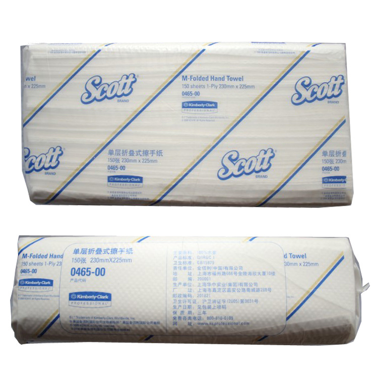 金佰利KIMBERLY-CLARK SCOTT折疊式擦手紙單層0465-00 150張/包工廠,批發,進口,代購