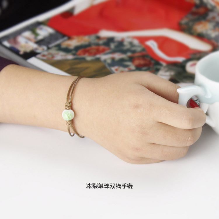 韓國潮流單珠陶瓷手鏈 創意個性學生禮品原創diy手串飾品廠傢批發工廠,批發,進口,代購