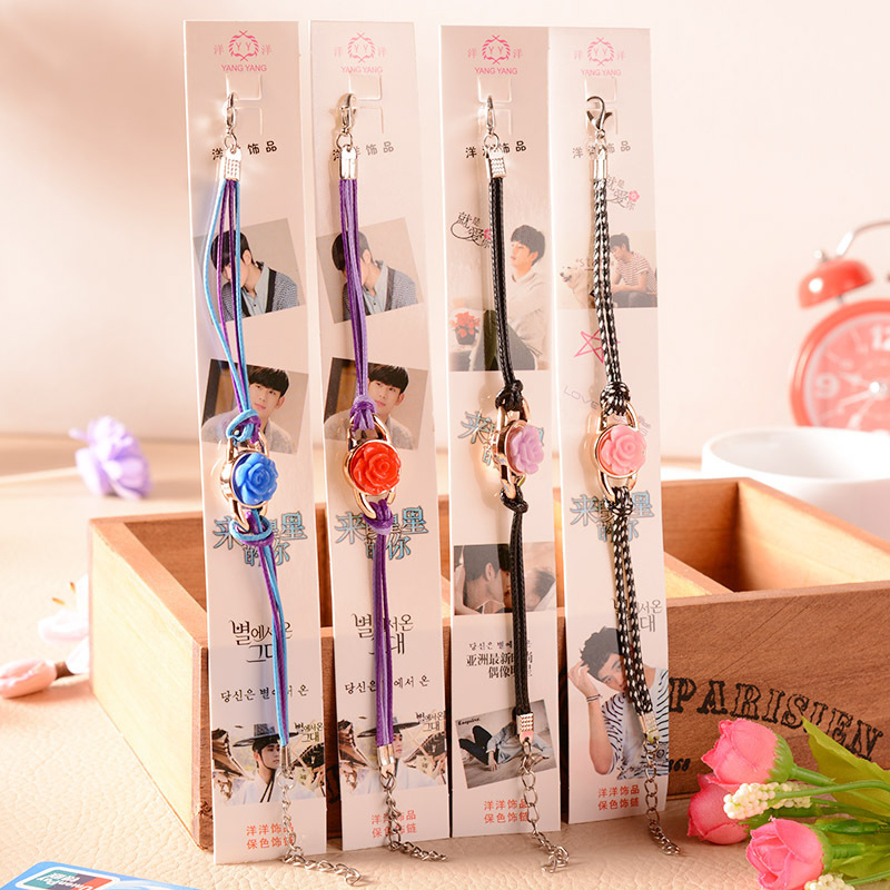 T1442  玫瑰花皮繩手鏈   美麗花朵女生手飾  精品時尚女士手鏈工廠,批發,進口,代購