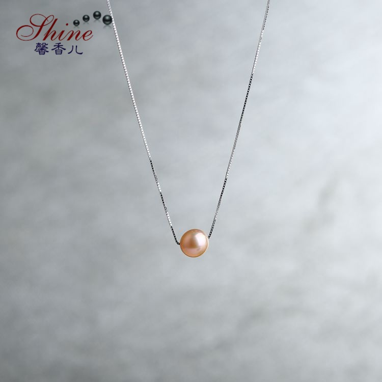 韓版正品珍珠項鏈 簡約淡水珍珠鎖骨鏈 925純銀鏈 項鏈廠傢直銷工廠,批發,進口,代購
