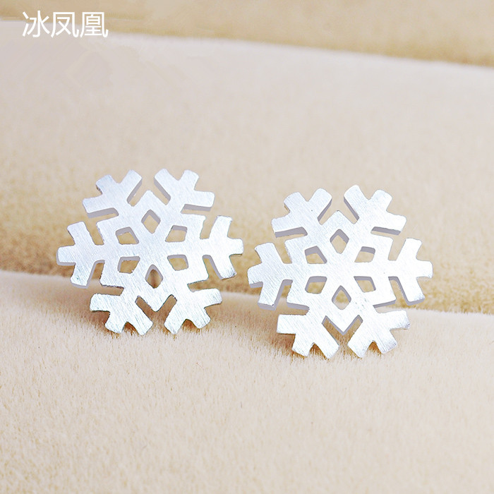 925鍍銀耳釘 韓版時尚耳環耳飾品 雪花女生小清新 風格創意新款爆工廠,批發,進口,代購