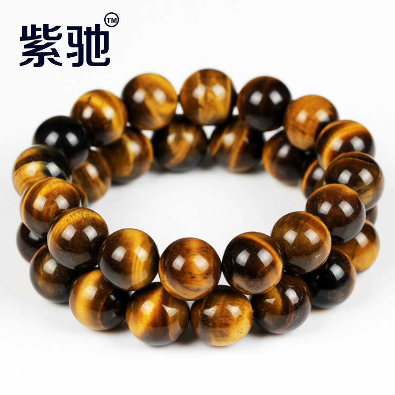 紫馳天然黃金虎眼石手鏈 男女單圈佛珠手串 地攤貨小飾品贈品批發工廠,批發,進口,代購