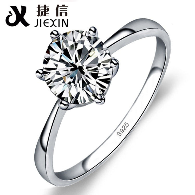 925銀飾品 韓版皇冠豪華大鉆戒指 女鑲嵌加工純銀戒指 情人節禮物工廠,批發,進口,代購