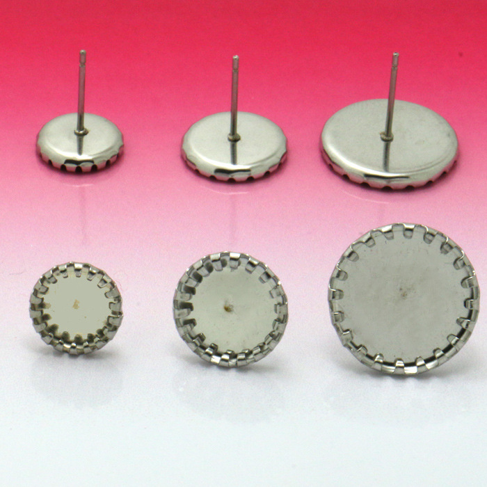 不銹鋼內入8MM-10MM-14MM卷邊耳針托盤 DIY飾品耳釘批發工廠,批發,進口,代購