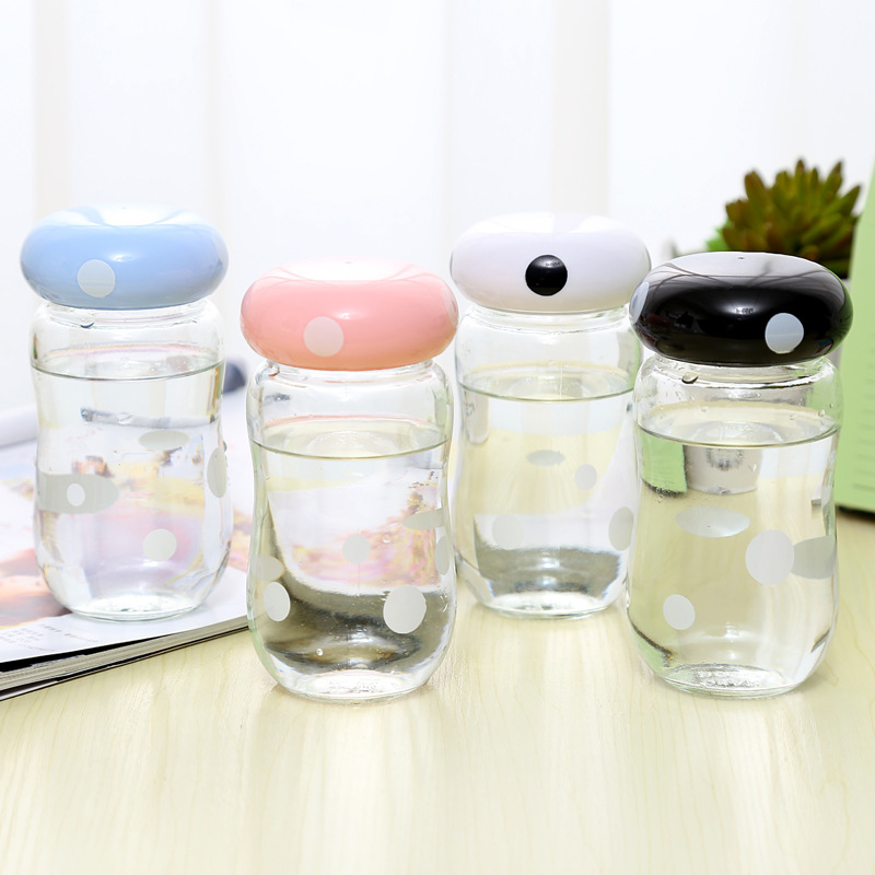 燕琦蘑菇玻璃水杯單層便攜杯子創意學生可愛水瓶工廠,批發,進口,代購