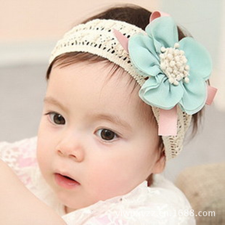 韓版雪紡蕾絲花朵嬰兒童發帶寶寶發飾女童配飾兒童頭飾兒童頭帶批發・進口・工廠・代買・代購