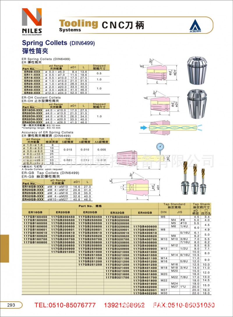 優勢批發臺灣ACROW ER-OH 止水筒夾ER-GB絲攻筒夾AA級筒夾工廠,批發,進口,代購