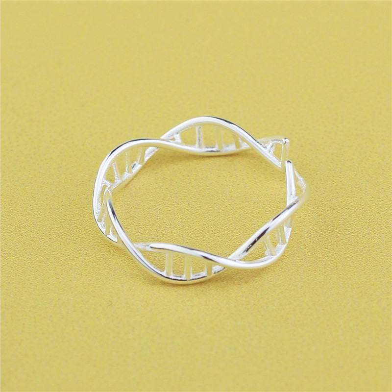 原創個性創意 925純銀 DNA 雙螺旋結構戒指 男女情侶 開口批發・進口・工廠・代買・代購