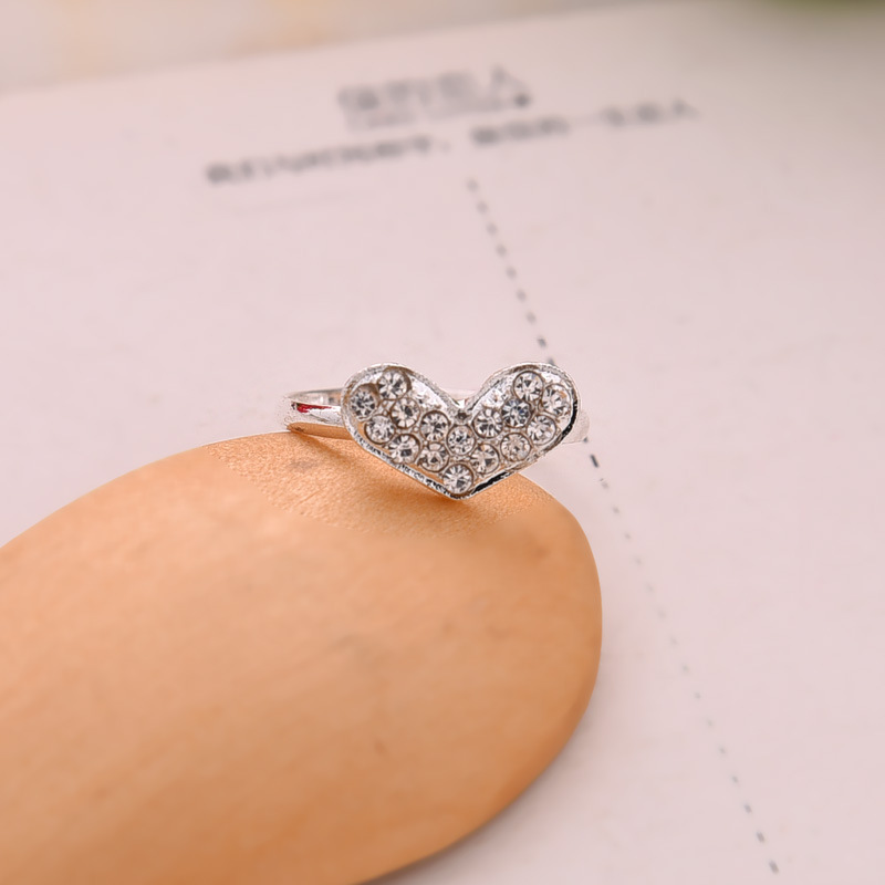 J618 韓國小飾品批發 滿鉆閃亮愛心戒指 戒指韓版潮人工廠,批發,進口,代購