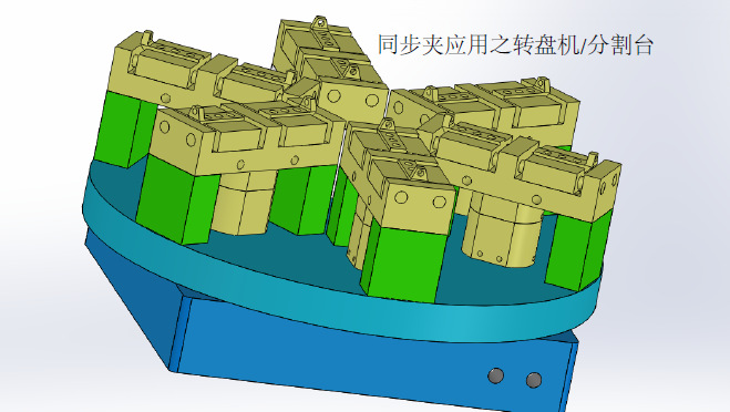 油壓二爪同步夾應用於轉盤（分割臺）/油壓虎鉗工廠,批發,進口,代購