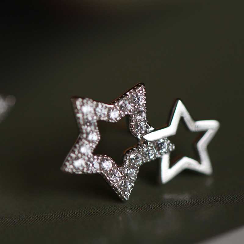 S925純銀 時尚氣質星星微鑲耳釘 甜美可愛飾品批發・進口・工廠・代買・代購