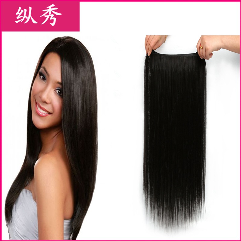 歐美非洲假發 黑色長直發接發發簾 50CM prem yakihair extension工廠,批發,進口,代購