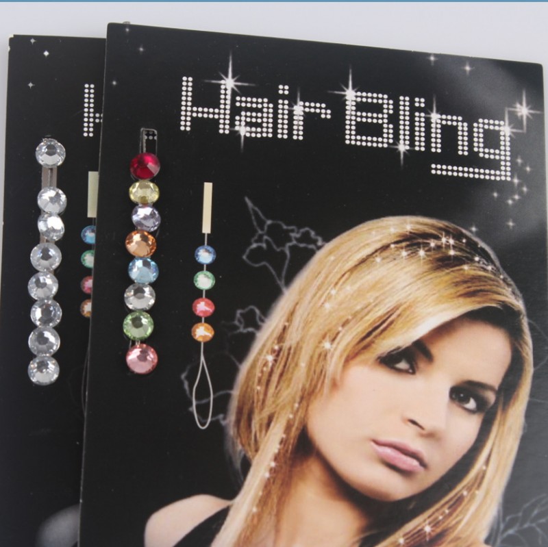 hair bling 2015新款接發片 矽膠水晶接發歐美暢銷接發鉆8色工廠,批發,進口,代購