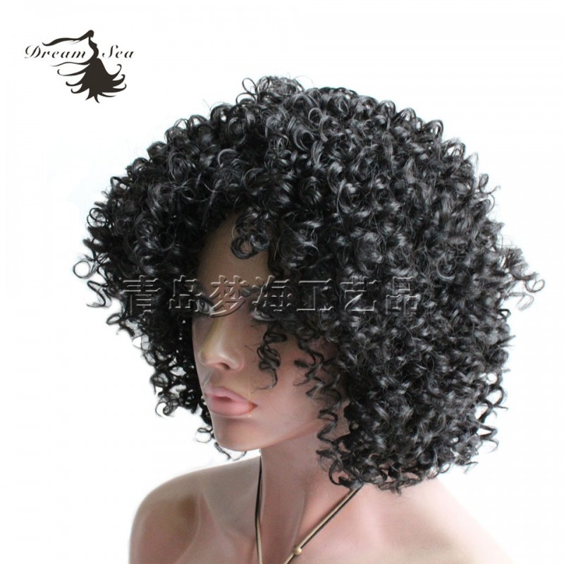 全機製化纖頭套 高溫絲假發 短發卷發 歐美熱銷 Afro Kinky Curly工廠,批發,進口,代購