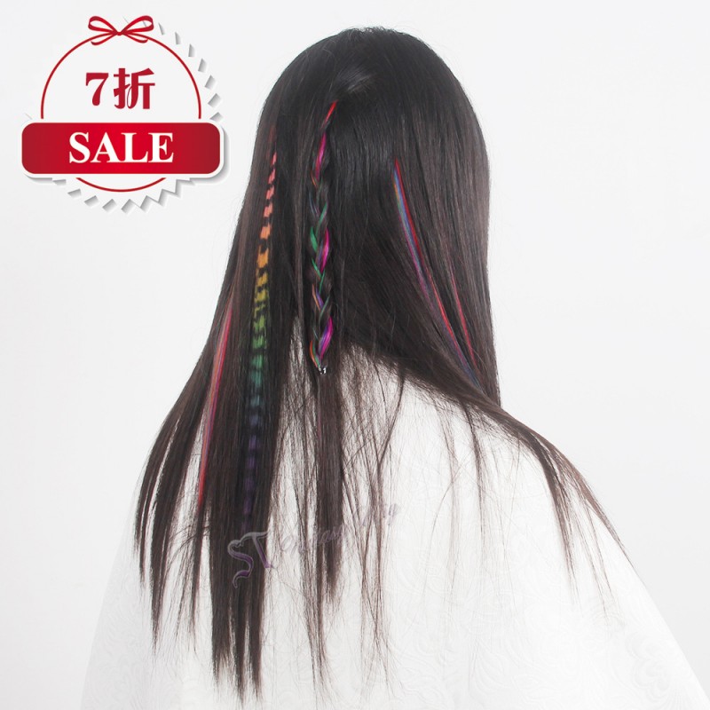 現貨批發化纖卡子發 夾子發 夏季無痕彩色接發片 synthetic hair工廠,批發,進口,代購