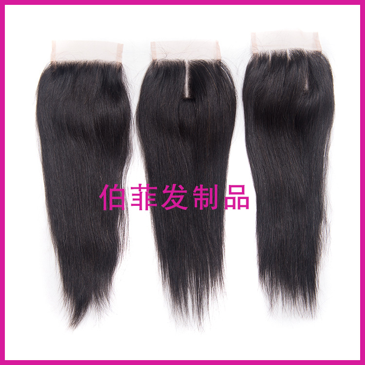 100%真人發假發配件#1b 4X4 straight lace closure 蕾絲發塊批發・進口・工廠・代買・代購