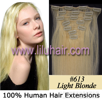 儷露lilu精品金黃色15英寸7件套夾子發順發接發human hair工廠,批發,進口,代購