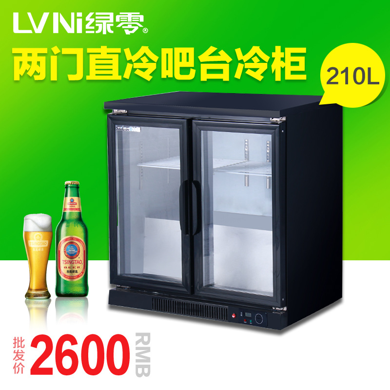 LVNI 雙門黑色桌上型展示櫃 啤酒櫃 吧臺櫃 商用飲料櫃 直冷工廠,批發,進口,代購