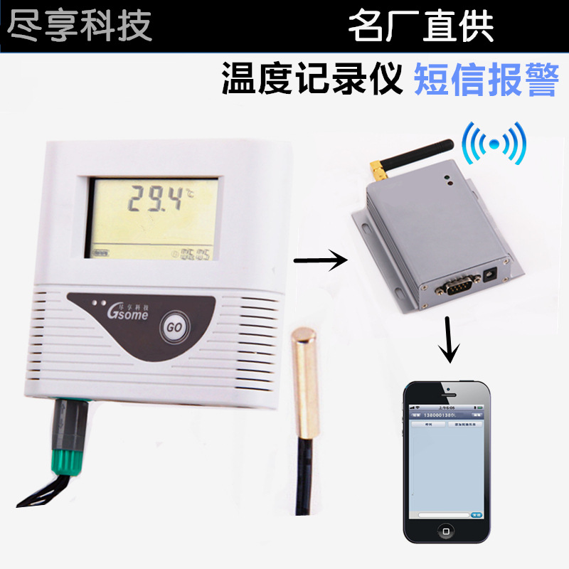 冷庫溫度記錄機倉庫大棚遠程監測短信報警 單點位帶探頭工廠,批發,進口,代購