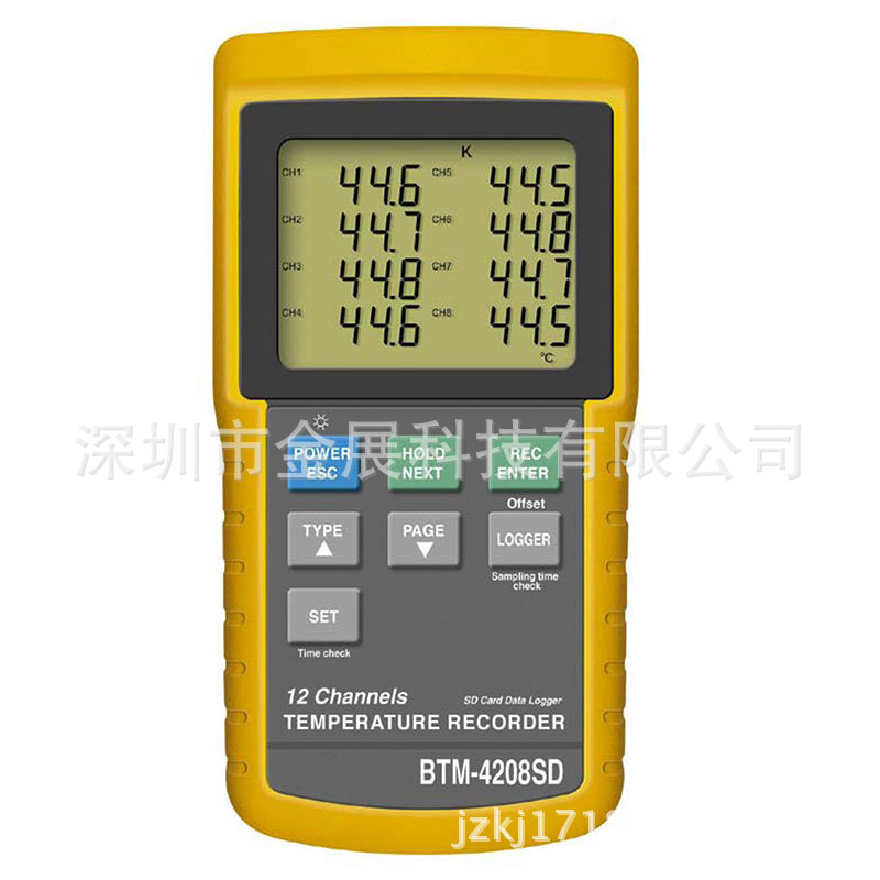 臺灣LUTRON路昌BTM-4208SD溫度記錄機 12路接觸式測溫機 SD卡記錄工廠,批發,進口,代購