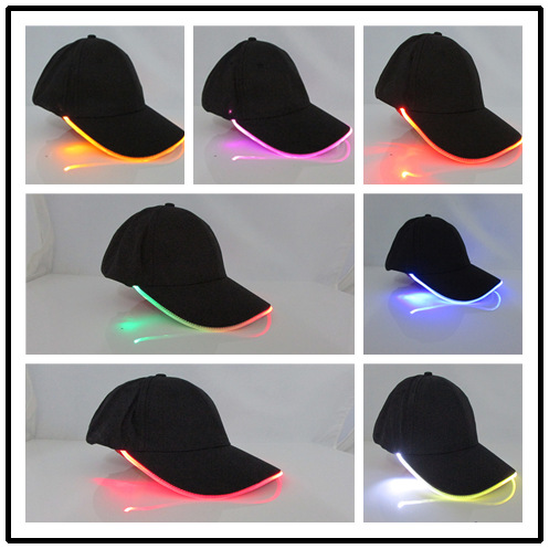廠傢直銷 韓版鴨舌帽 LED發光棒球帽 光纖帽子廣告旅遊遮陽帽工廠,批發,進口,代購