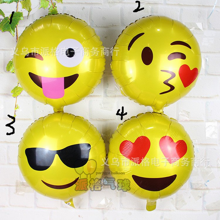 熱銷閃亮 18寸表情包鋁膜氣球 鋁箔氣球 emoji表情包 卡通笑臉工廠,批發,進口,代購