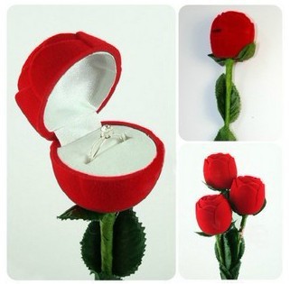 紅色玫瑰花飾品盒求婚戒指盒婚禮必備個性創意戒指盒工廠,批發,進口,代購