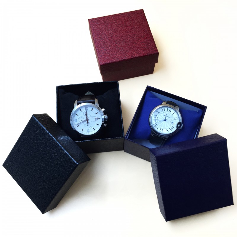 紙質手錶盒訂做 紙質PU荔枝紋天地蓋手錶禮盒手錶盒批發現貨工廠,批發,進口,代購