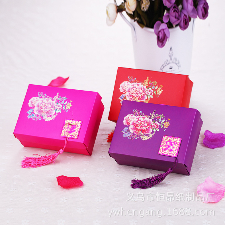 結婚婚禮糖果盒婚慶用品 歐式喜糖盒子創意流蘇 2807-1中號批發・進口・工廠・代買・代購