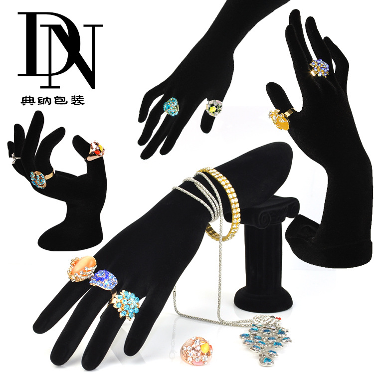 黑色植絨手模戒指展示模特OK手展示架戒指架珠寶首飾展示手模道具工廠,批發,進口,代購