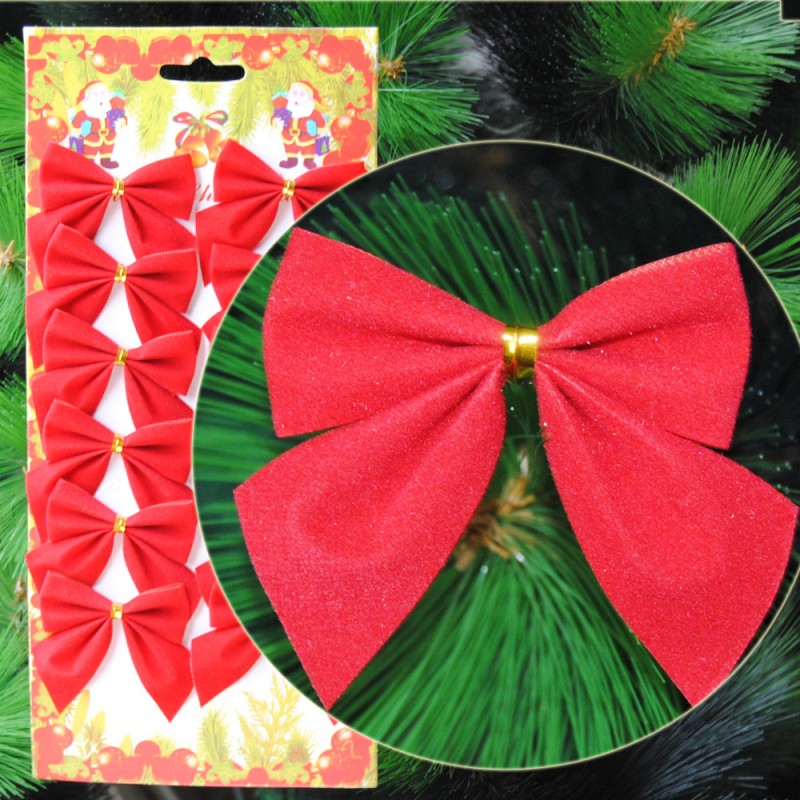聖誕節裝飾品 聖誕樹裝飾掛件 5cm紅色絨佈蝴蝶結蝴蝶結小12個裝批發・進口・工廠・代買・代購