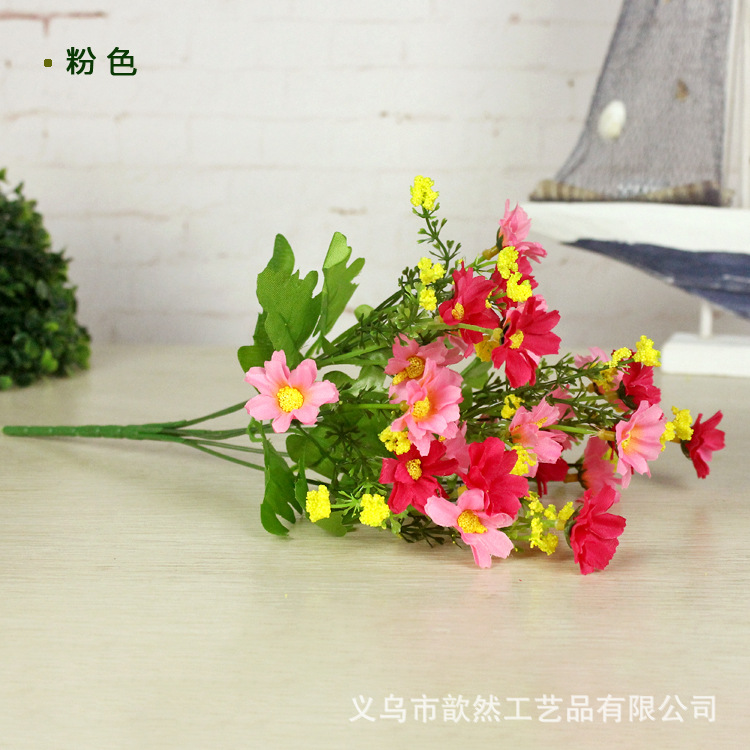 廠傢直銷 跳舞蘭 仿真花 7叉跳蘭菊假花花卉 仿真花束雛菊花植物工廠,批發,進口,代購