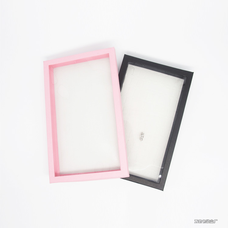 100個孔開窗低檔戒指盒展示盒黑色 粉色 A型 萬寶包裝盒批發・進口・工廠・代買・代購