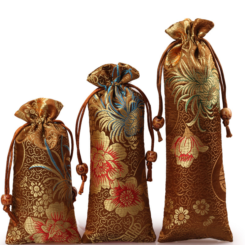 高檔雙層梳子 項鏈禮品袋小空袋子錦袋束口抽繩陶瓷飾品包裝袋批發・進口・工廠・代買・代購