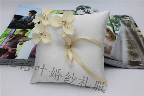 批發歐式婚禮戒枕 西式結婚飾品 婚慶用品 戒枕 J002亮鉆立體花工廠,批發,進口,代購