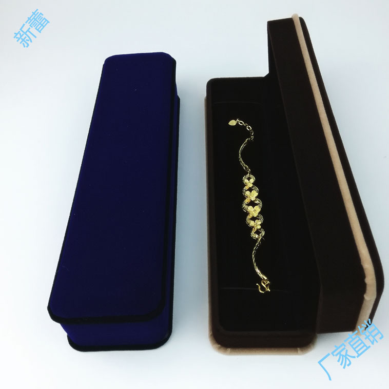 A5高檔植絨項鏈盒 藍色絨佈首飾盒 珍珠首飾盒 玉器珠寶包裝盒批發・進口・工廠・代買・代購