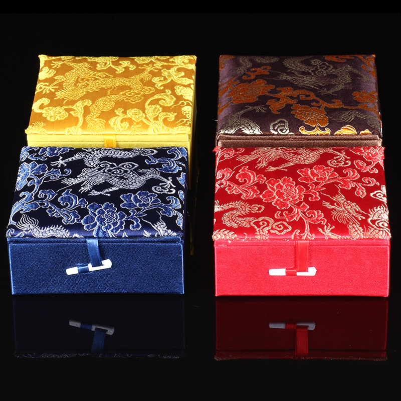中國風108佛珠手串手鏈正方形仿古高檔飾禮品首飾手鐲繡花包裝盒批發・進口・工廠・代買・代購