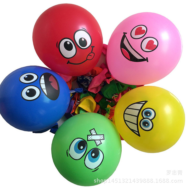 廠傢批發 2.8g微笑氣球 卡通印刷大笑臉氣球12寸生日婚禮會場裝飾批發・進口・工廠・代買・代購