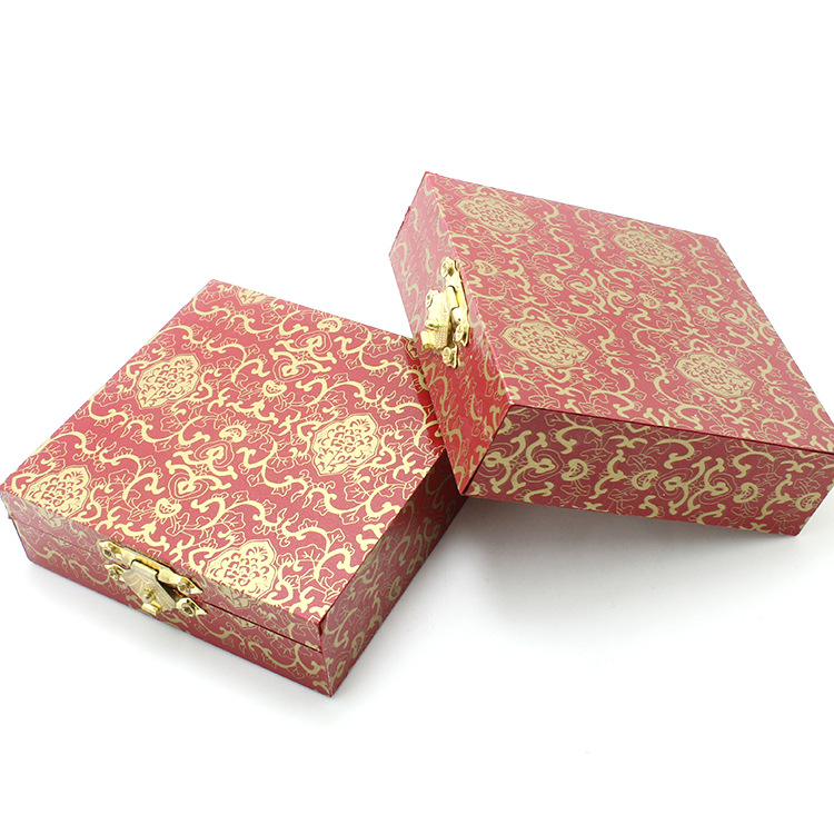 批發復古紅色印花首飾盒佛珠菩提飾品手鏈包裝盒低價熱賣批發・進口・工廠・代買・代購