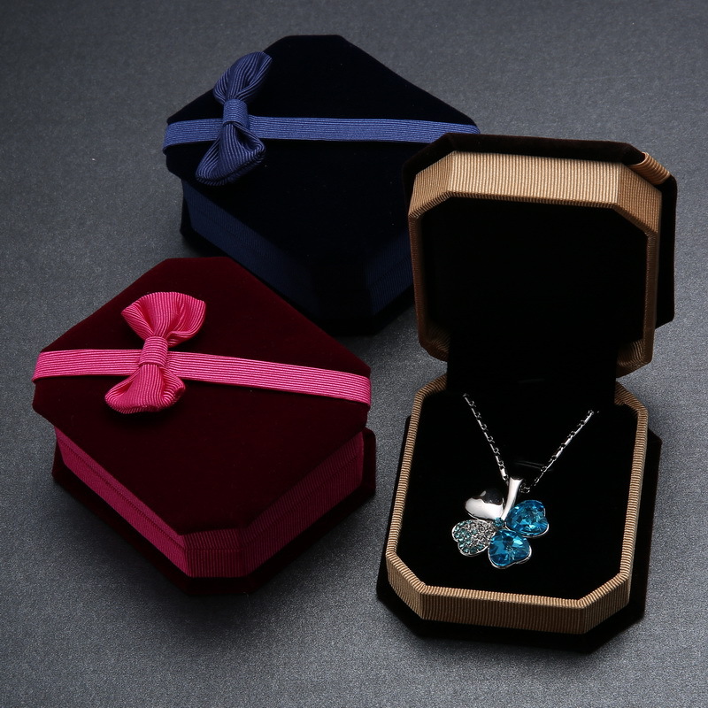 珠寶首飾盒 絨佈盒飾品盒蝴蝶結項鏈戒指 定做禮品包裝盒批發・進口・工廠・代買・代購