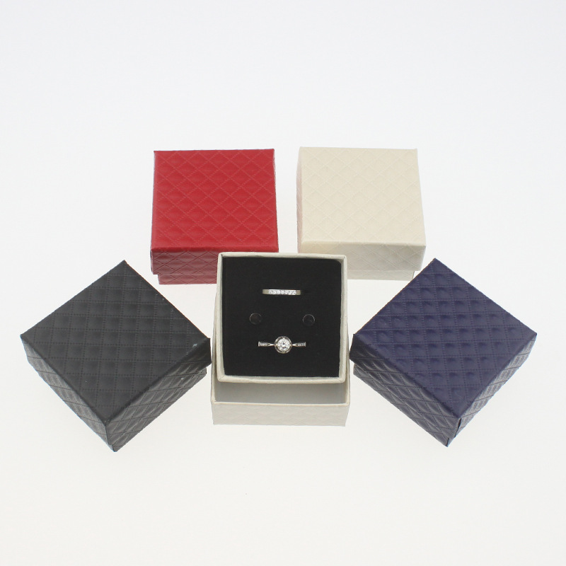 廠傢直銷高檔全黑四色無LOGO首飾盒 耳環/戒指盒 正方形包裝盒工廠,批發,進口,代購