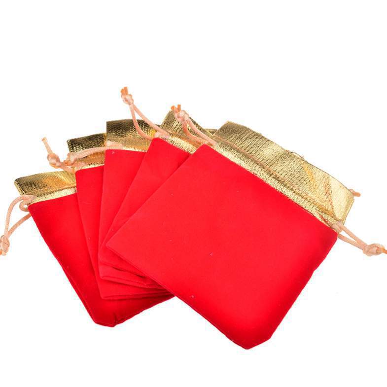供應紅色金邊絨佈可拉伸手鐲手鏈飾品包裝袋批發・進口・工廠・代買・代購