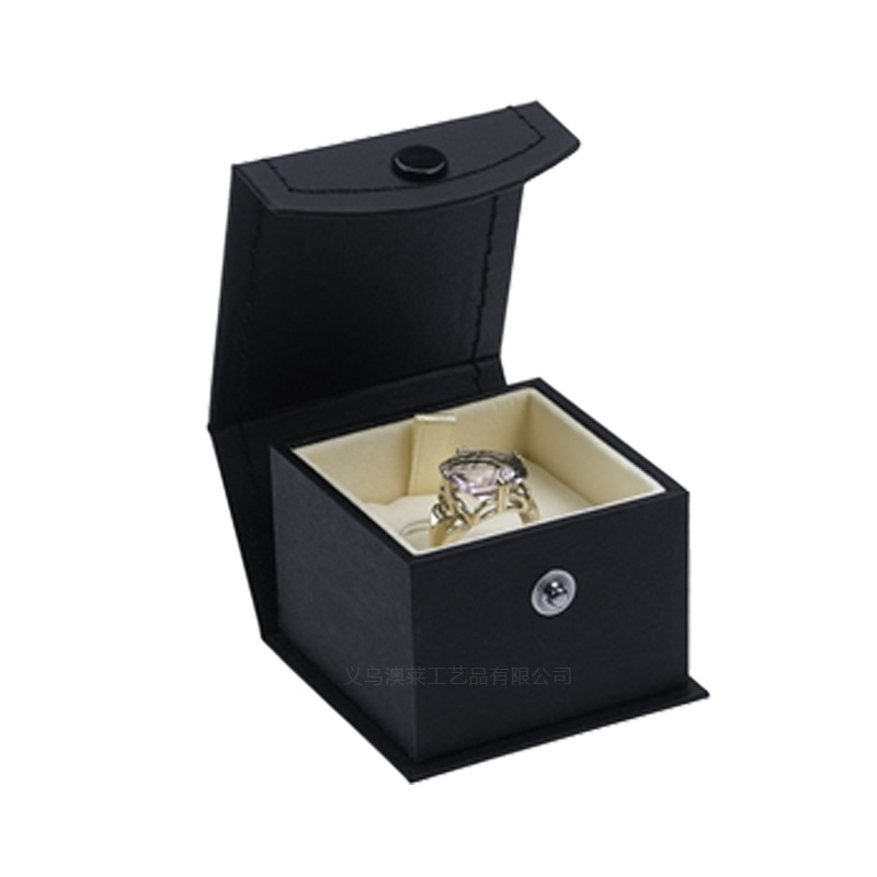 首飾盒來樣定製高檔黑色PU皮質戒指盒創意書形飾品包裝盒定做LOGO批發・進口・工廠・代買・代購