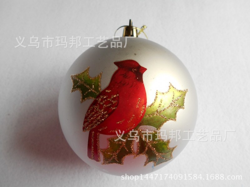 彩色印刷聖誕球 撒粉彩繪聖誕球 聖誕樹裝飾掛件 聖誕用品掛件批發・進口・工廠・代買・代購