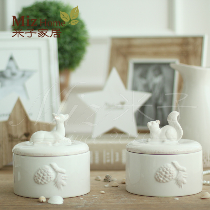 米子傢居 美式/歐式/法式白色陶瓷首飾盒飾品盒 小王子動物首飾盒工廠,批發,進口,代購