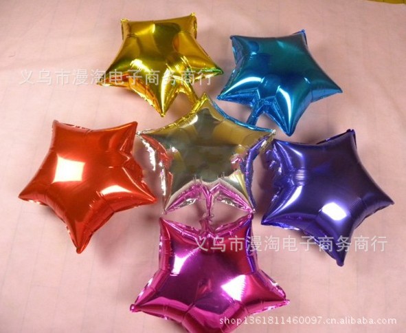 廠傢直銷 10英寸光板 五角星氣球 10寸鋁膜氣球  生日裝飾氣球工廠,批發,進口,代購